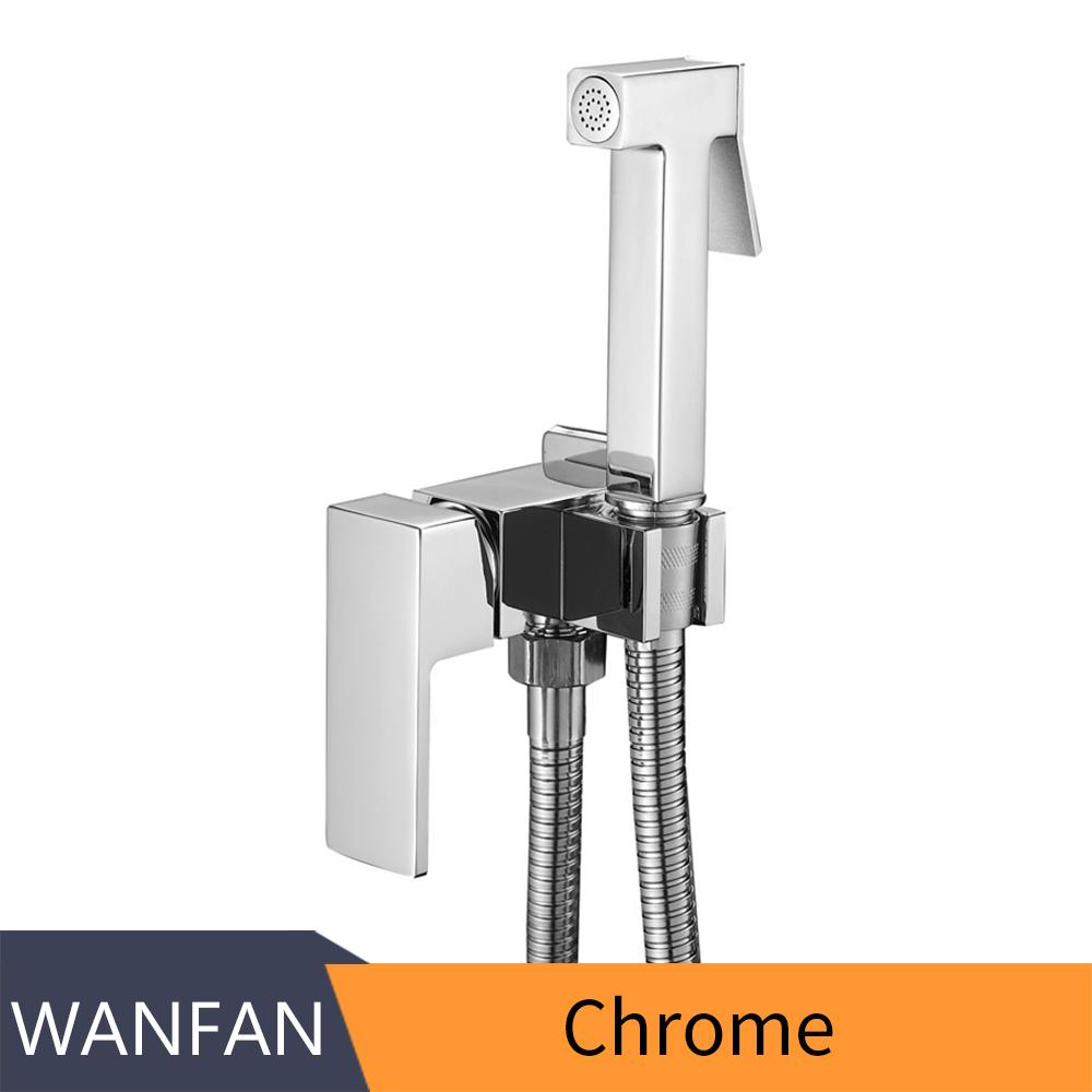 Modern Wall-Mounted Solid Brass Bidet Faucet Set Low Price Bathroom Spray for Toilet Cleaning (as the picture,Brass)