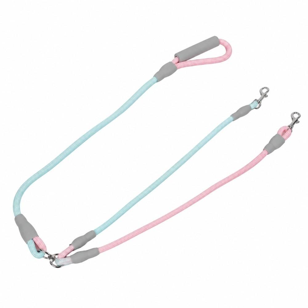 1.2cmx0.8M+1.0cmx0.6M Multi Colors Double Dog Leash Lightweight Dual Pet Leash Outdoor Travel