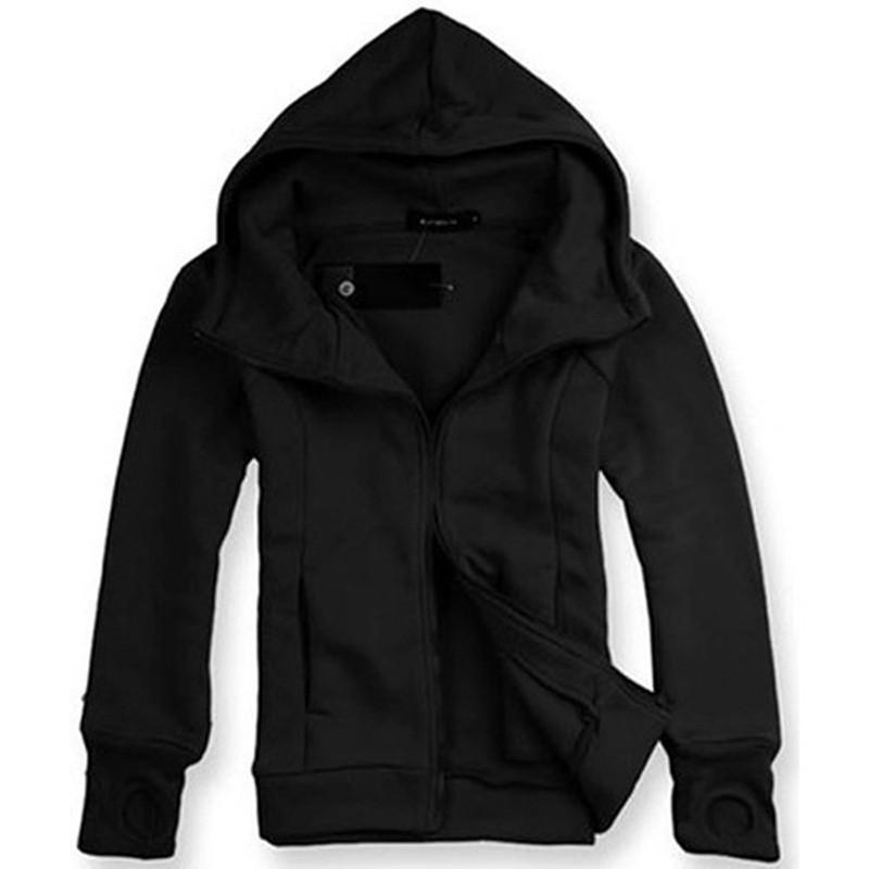 Unisex Basic Zipper Hoodie With Windproof Cuffs For Casual Winter Wear