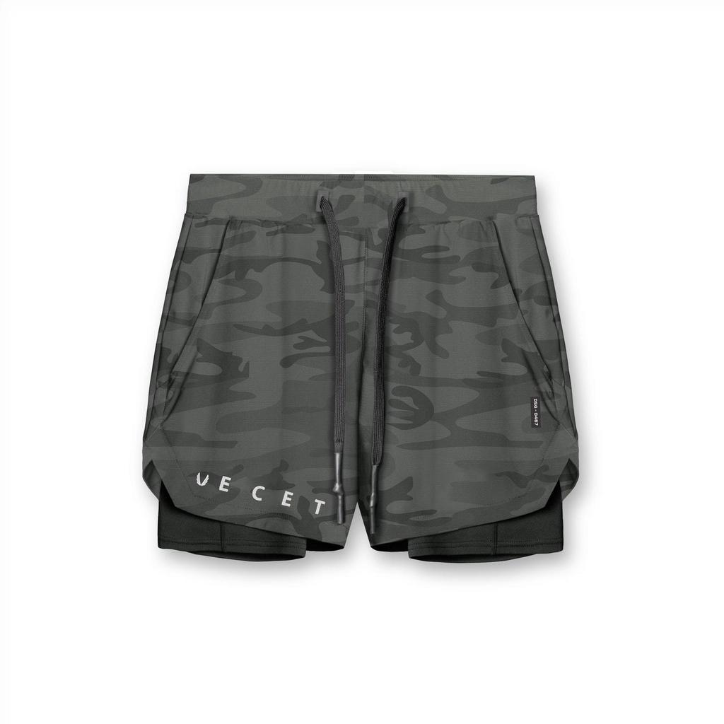 Pantalones Cortos de Verano 2 en 1 de Secado Rápido para Hombre Gimnasio Fitness Running Bodybuilding Jogging Pantalones Cortos Casuales Entrenamiento Baloncesto Masculino