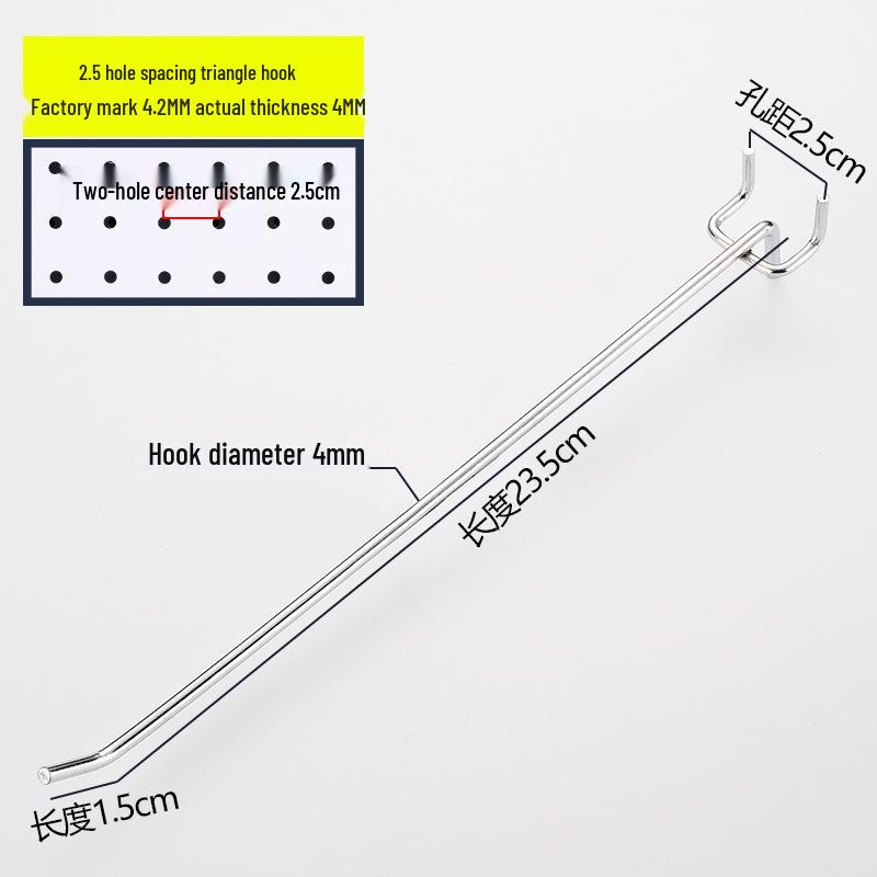 Lochwand und Schmuck Doppelzinkenhaken, Dreifuß, Supermarktregal und gerade Haken