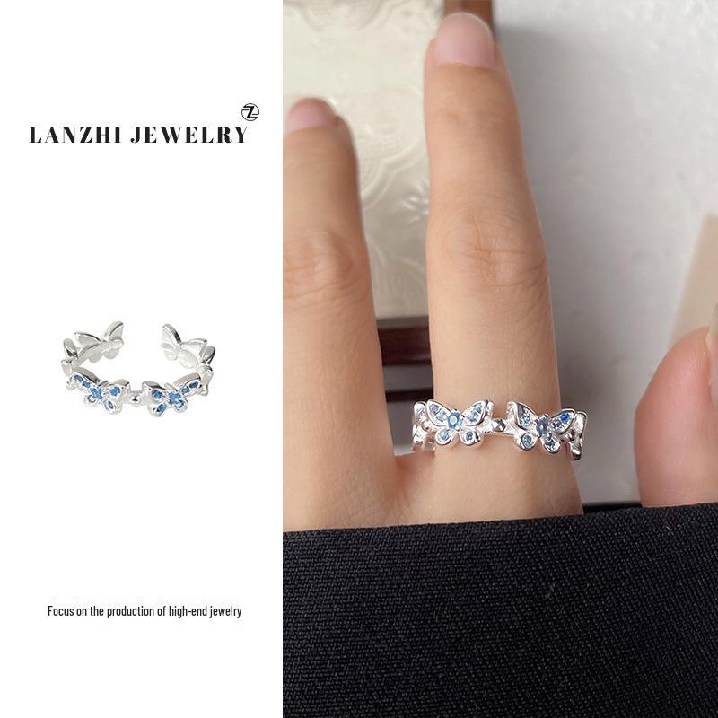 Korean Style 925 Sterling Silver Women's Open Ring - Niche Design Index Finger Accessory