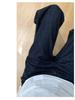 Women's Plus Size High Waist Dark Blue Wide Leg Jeans - Autumn Slimming Straight Leg Pants for Pear-Shaped Body.