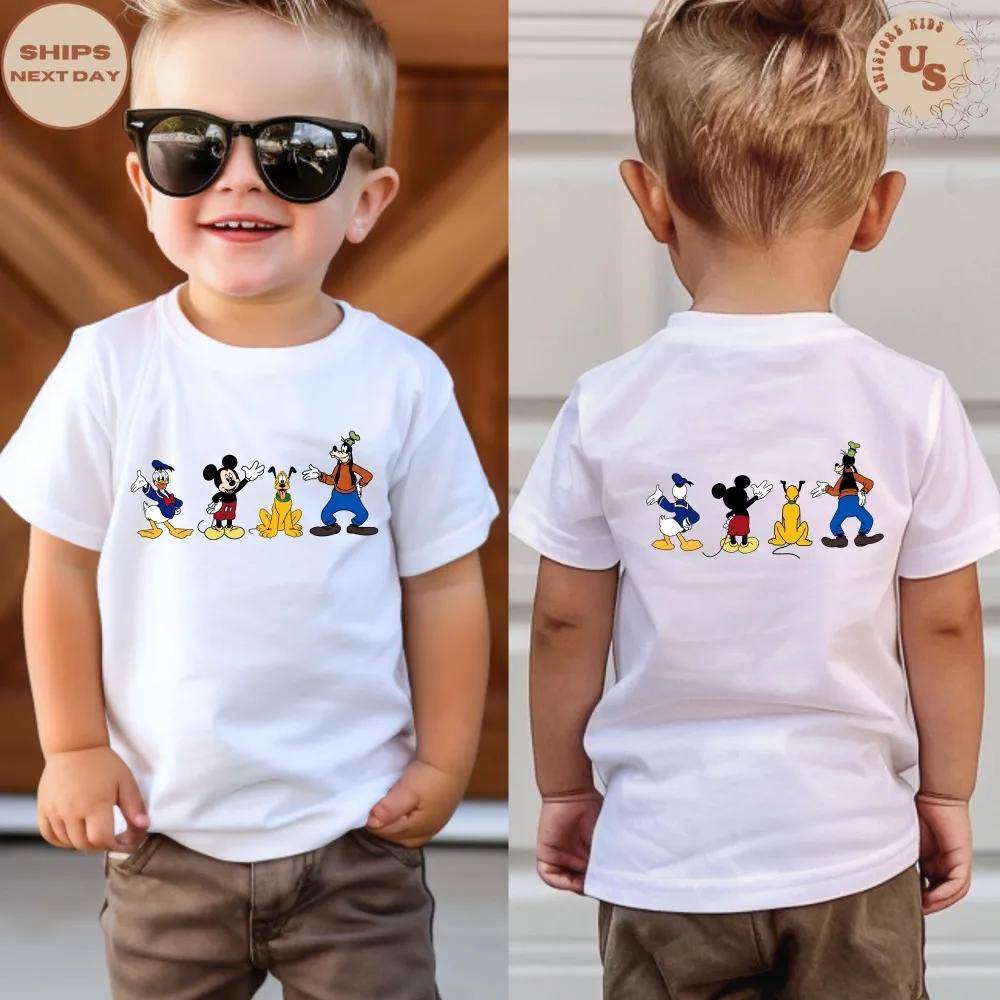 

Mickey and Friends Children s T-shirt Classic Character Printed Casual Top in Front and Back 110