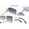 Unisex Metal Frameless Octagonal Sunglasses, Gradient Lenses With UV Protection For Daily And Outdoor Use