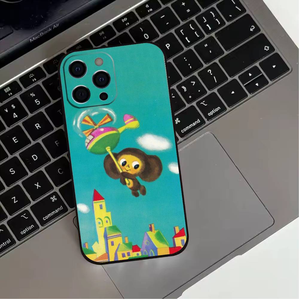 Cartoon C-Cheburashka-es  Phone Case For iPhone 17,16,15,14,13,12,11 Plus,Pro Max,XS,Soft Silicone Black Cover