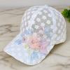 Embroidered Flower Lace Mesh Baseball Cap Breathable Trucker Hat Fashion Cycling Sun Hat  for Women