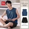 Hodo Herren Baumwoll-Ärmelloses T-Shirt & Shorts Lounge-Set
