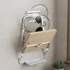 Huxiansen Wall-Mounted Pot Lid Rack, No Drilling Required, Cutting Board Holder, Kitchen Storage Shelf