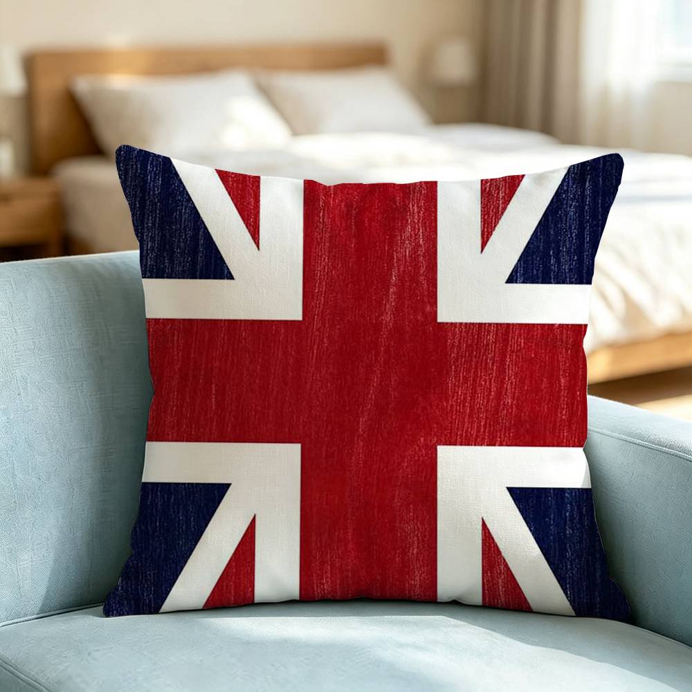 British National Flag-G Culture Square Double-Sided printed Pillow Case Bedroom Bedside Pillow Sofa Cushion Cover Gift