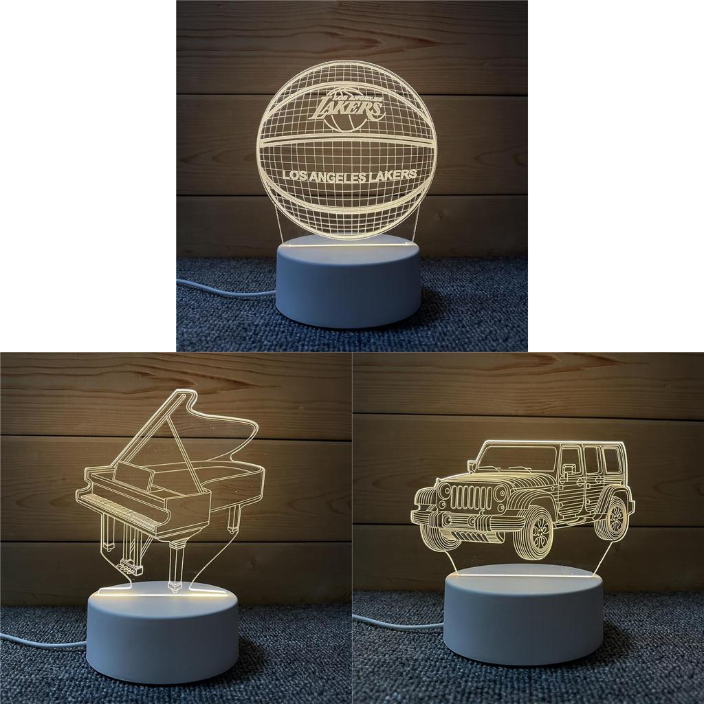 3d Basketball Piano Bt Coin Acrylic Night Light Nordic Style Gift Usb Power