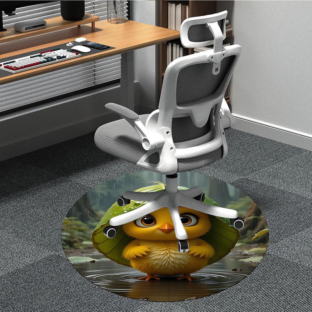 

1PC Chickling Chickadee Office Round Area Rug, Indoor Mat Suitable ForOffice, Under Office Chairs Bedroom Living Room Home Decor, Room Deco, D007 80cm by 80cm
