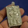 Chinese Tibet Silver Carved Armored Guan Gong Statues Amulet Necklace Pendant