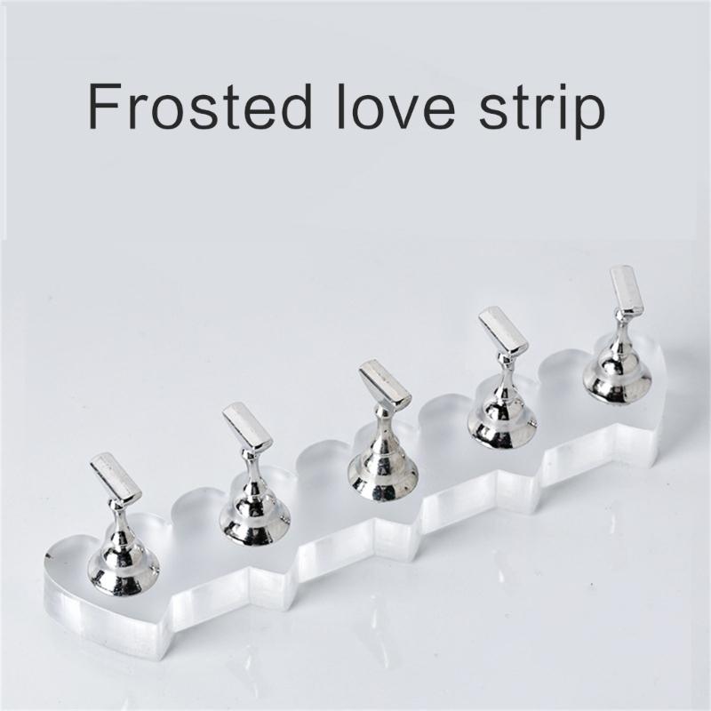 Durable Acrylic Nail Art Practice Stand Magnetic Fingernail Display Holder for False Nails