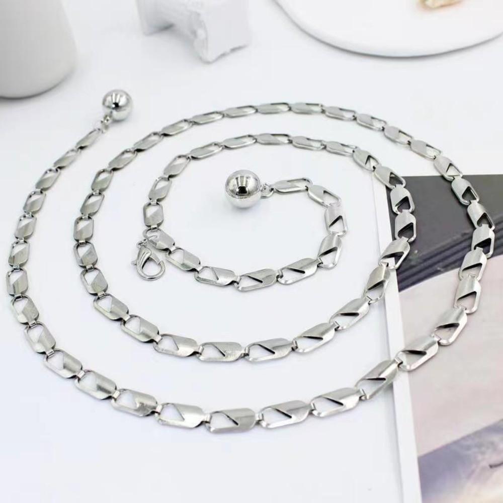Carved Hollow Out Chain Belts Metal High Waist Belt Retro Waist Chain  for Women Dress