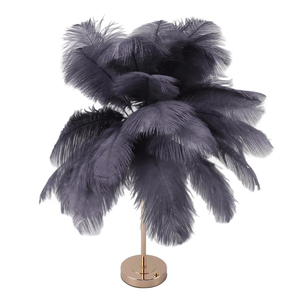 Decorative Table Lamp 30PCS Feathers USB Rechargeable Light Touch Control Desk Light Built In