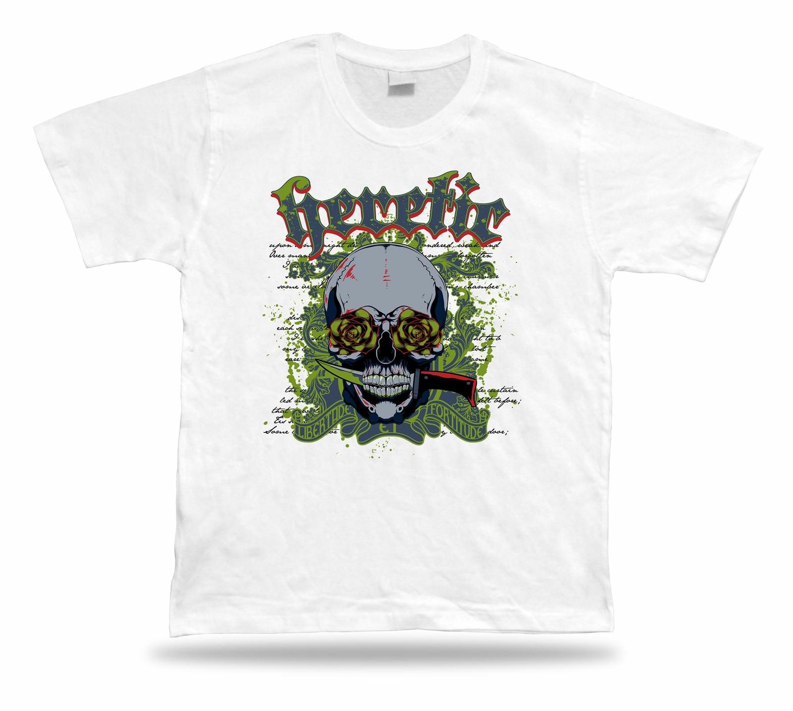 Tshirt Tee Shirt Birthday Gift Idea Heretic Skull Flower Knife Hardcore Dagger S разноцветный