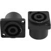 2PCS 4 Pole Square Female Panel Mount Socket Twist Lock Speaker Female Jack Panel Mount Socket Connector-Audio Speaker Jack Twist Lock