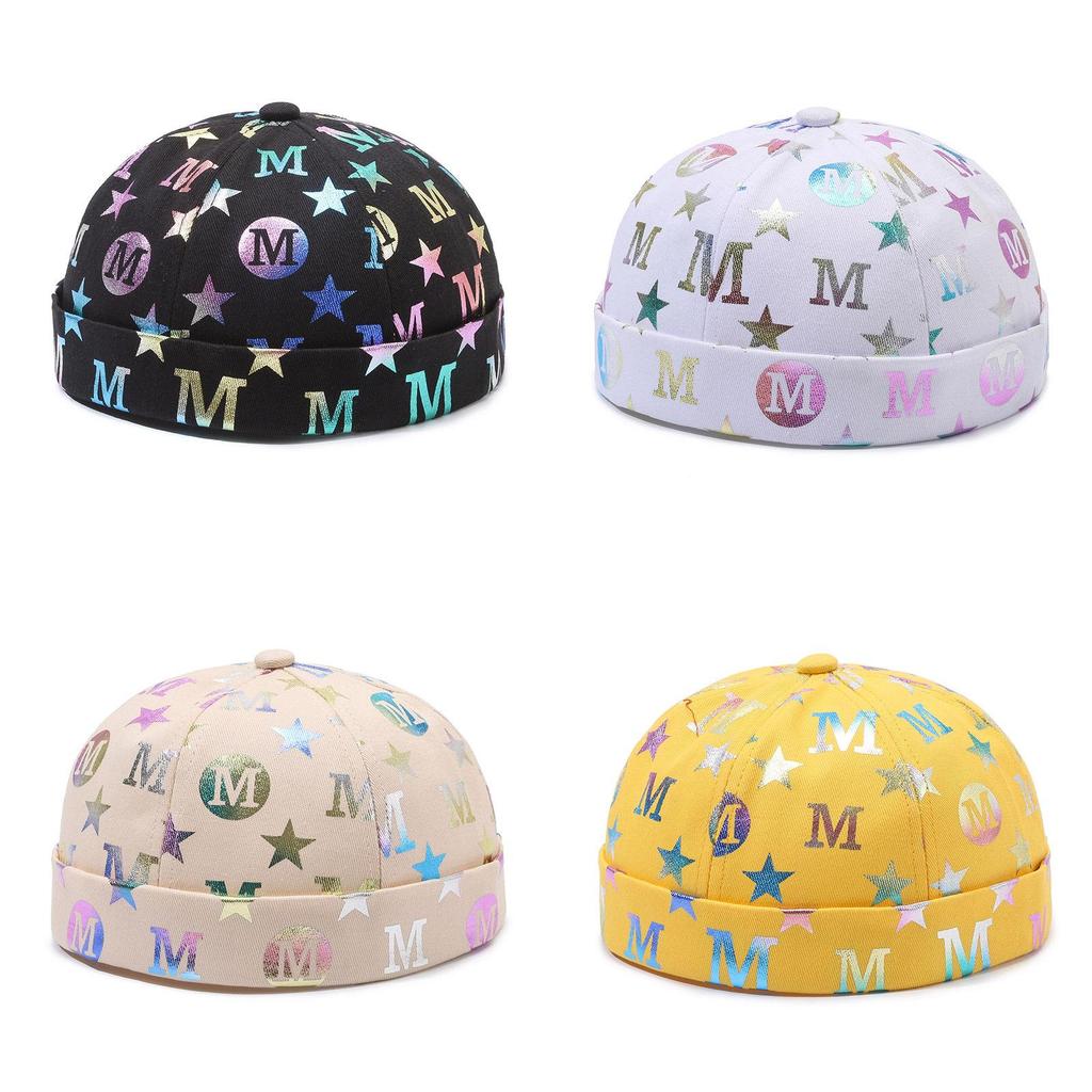 Graphics Printing Letter Bucket Hat Cotton Skullcap Breathable Fashion Cap Gift