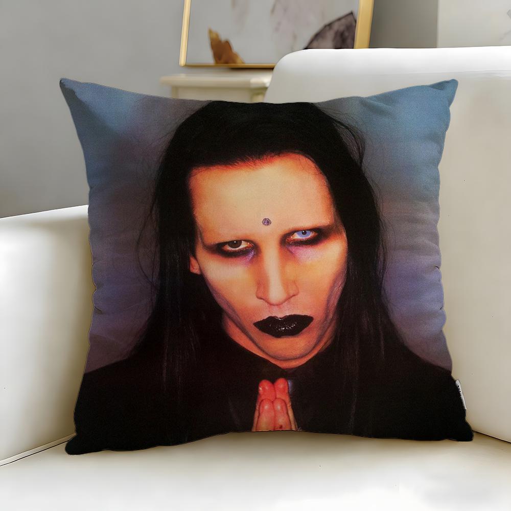 Klasická zpěvačka Marilyn Manson Povlak na polštář Měkký a snadno pratelný povlak na polštář – Všestranný pro pohovku, postel, cestování a kancelář