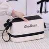 Steel Brace Makeup Bag  Double-layer Large Capacity Travel Portable Compartment Layered Makeup Storage Bag