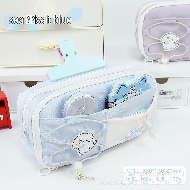 Милый многослойный пенал большого объема для девочек со шнурком