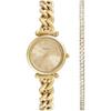 Fossil Carlie ES5387SET Damenuhr Gold mit Quarzwerk und Wasserdichtigkeit
