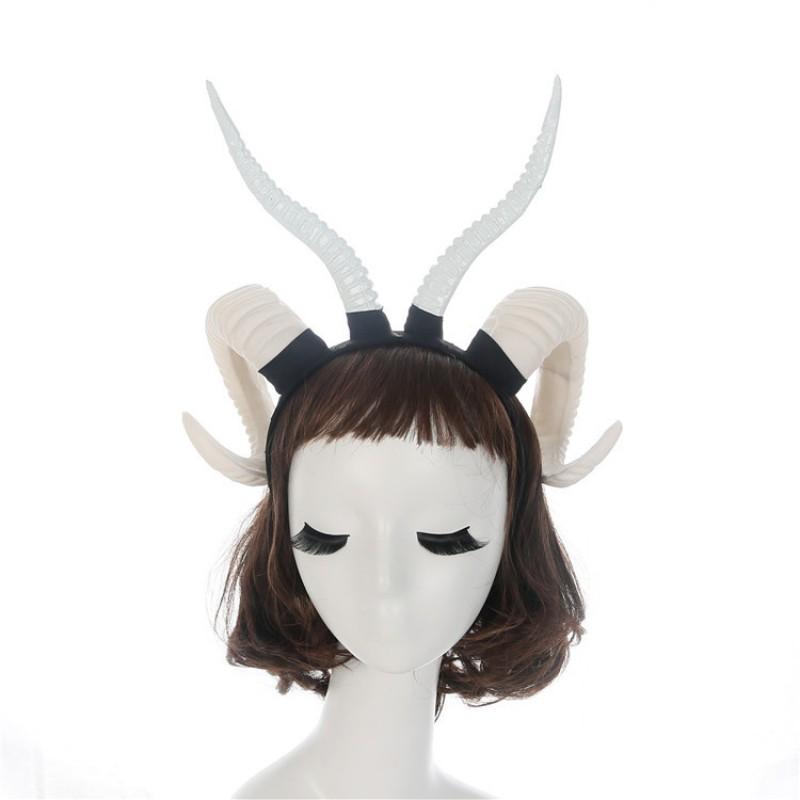 Plastic Resin Bull Horn Headband Halloween Party Cosplay Costume Accessory Unisex U-Shaped Hair Clip