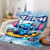 1pc Stitch Surfboard Blanket Lightweight Flannel Throw for Sofa Bed Travel Camping Livingroom Office Couch Chair