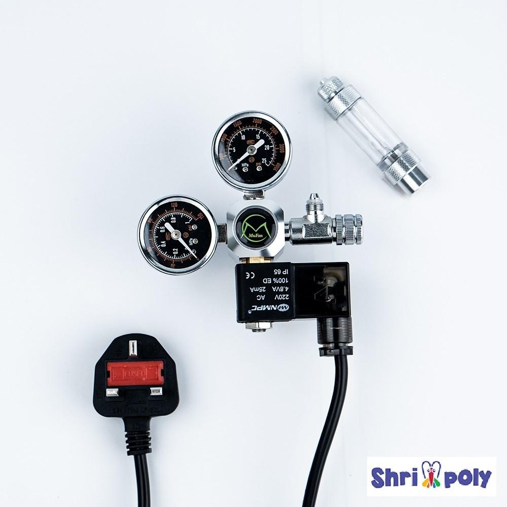 CO2 Regulator With Solenoid Single Valve