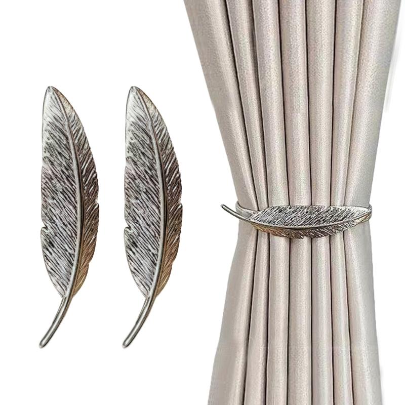 2Pcs Creative Curtain Rope Buckles Decorative Curtain Tiebacks Spring Drape Holder Clip for Home Office Decoration J0MC