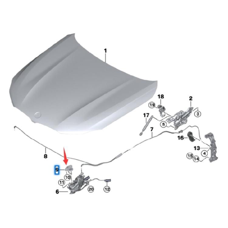 Sturdy Hood Engine Cover Secure Latches Lock For 530e 540d M550i M760i 51237347412 Models Offer Long Lasting Durability