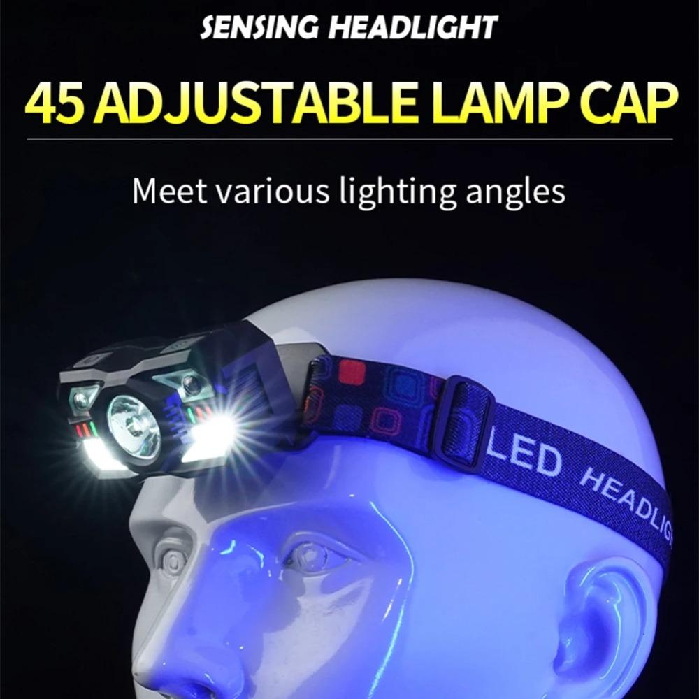 Adjustable Mode LED Induction Headlamp with Gesture Control Head Flashlight  Camping Running