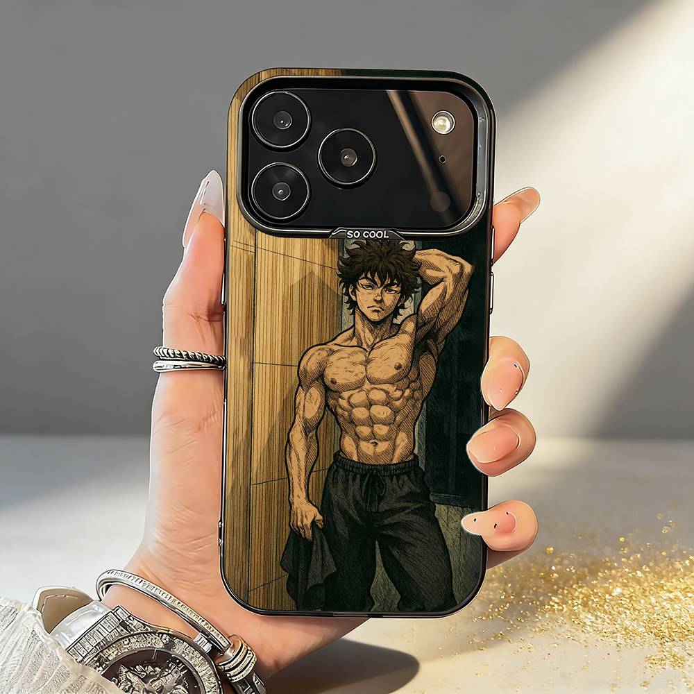 Anime B-Baki H-Hanma Phone Case For iPhone17,16,15,14,13,12,11,Pro,MAX White Matte Shockproof Cover