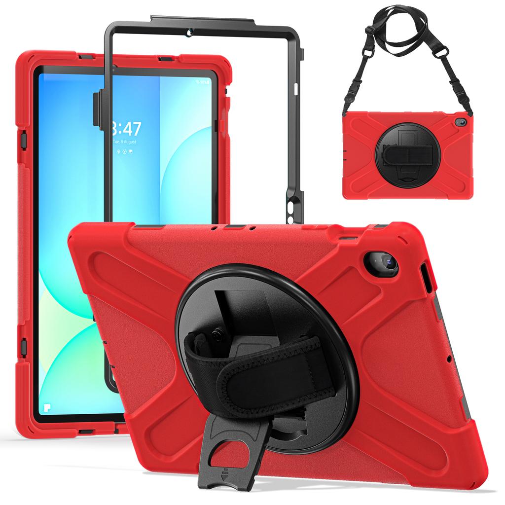 Pour Samsung Galaxy Tab S10 FE+ SM-X620/SM-X626B Étui avec Support Housse de Tablette en TPU PC Silicone avec Bandoulière
