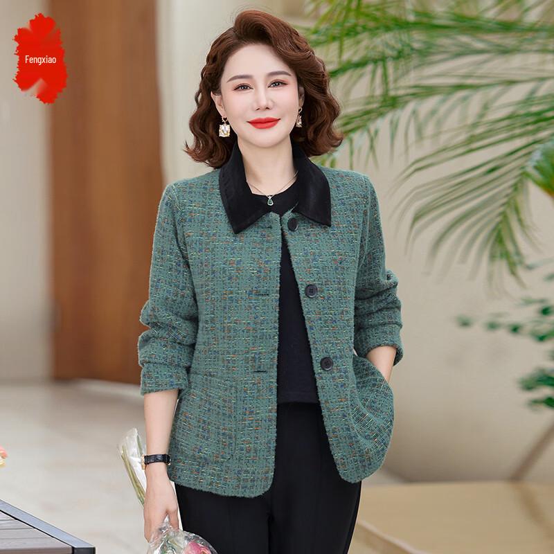 Women s Plaid Long-Sleeve Lapel Blouse 5XL