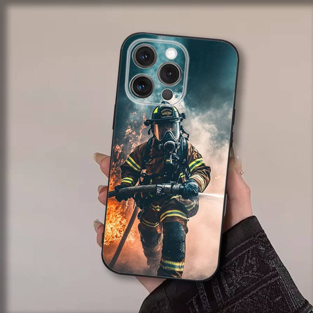 

Cool Firemans Phone Case For iPhone 17,16,15,14,13,12,11,Pro,Max,Plus,Air,X,XS,XR,SE,8,7,Mini,Soft Black Funda iPhoneXSMAX
