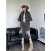Shorts in Denim con Fori Harajuku Y2K Donna Streetwear Vintage Shorts Jeans Sfumati Shorts con Design Retro Americano Hip Hop