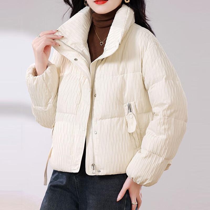 

FML89006 Женский короткий пуховик из белого утиного пуха M