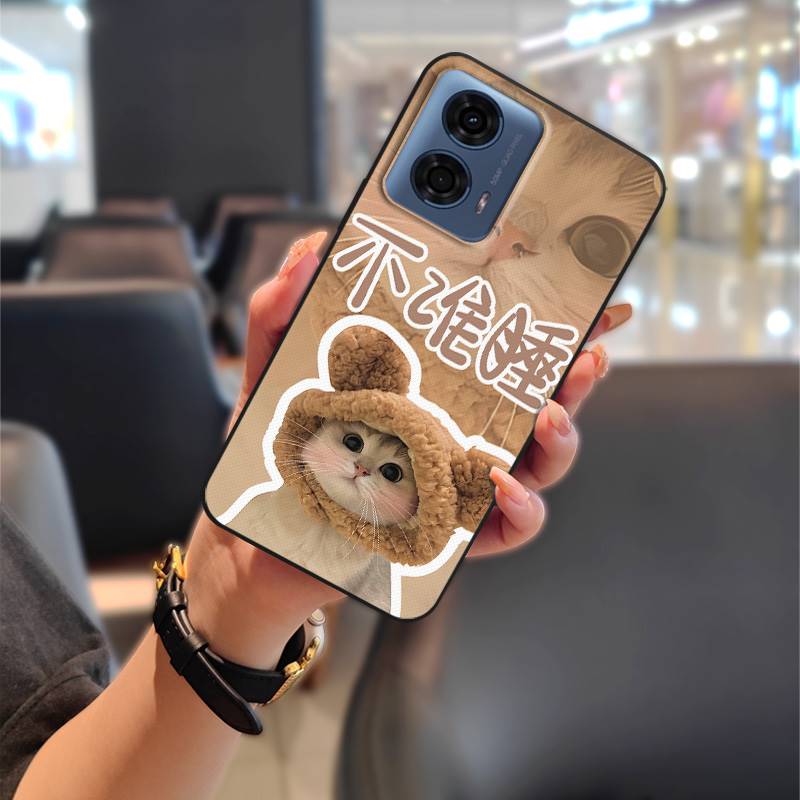 Phone Pouch Couple Phone Case For MOTO G24 Power TPU Soft Case Shockproof Durable Waterproof Cartoon Cute Protective