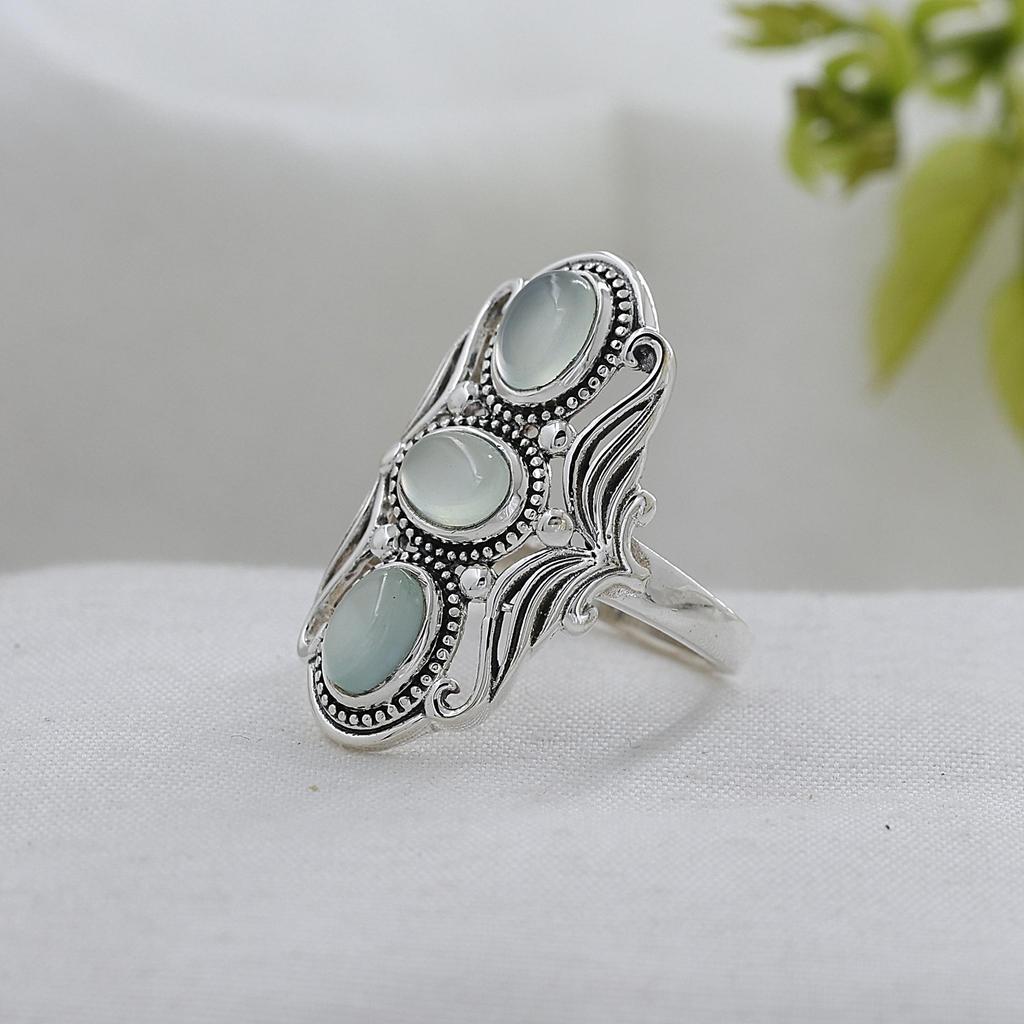 Aquamarine Silver Ring, 100% 925 Sterling Silver Handmade Jewelry, Silver Jewelry, Women Ring Ar8937