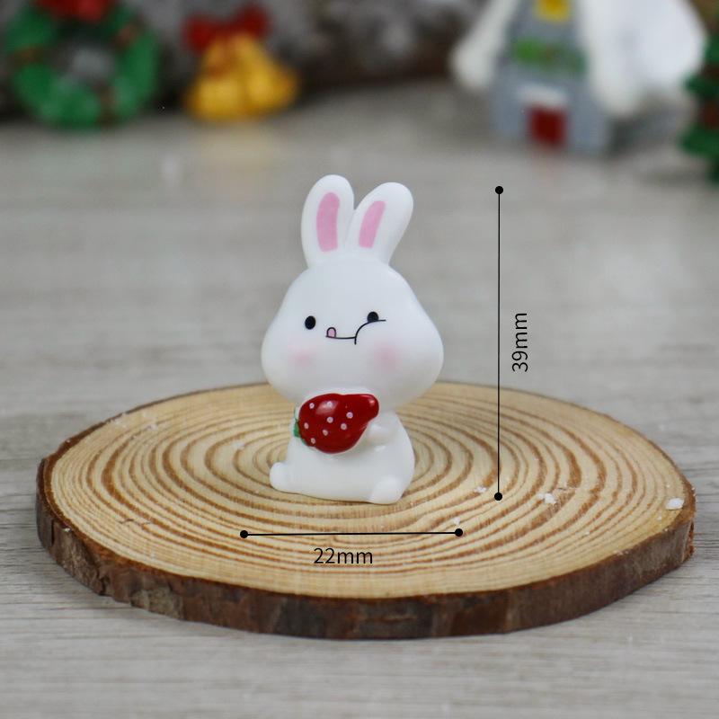 Christmas Resin Decorative ItemsMini Little Rabbits and Cute Cartoon Animals for Decoration and Landscaping