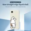 For iPhone 16e Case Pinch Rabbit Butt Pattern Printing Straight Edge TPU Phone Back Cover
