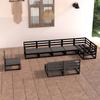 Day and Night - Day and Night Garden Furniture Set 9 Pieces Black Solid Pine Wood