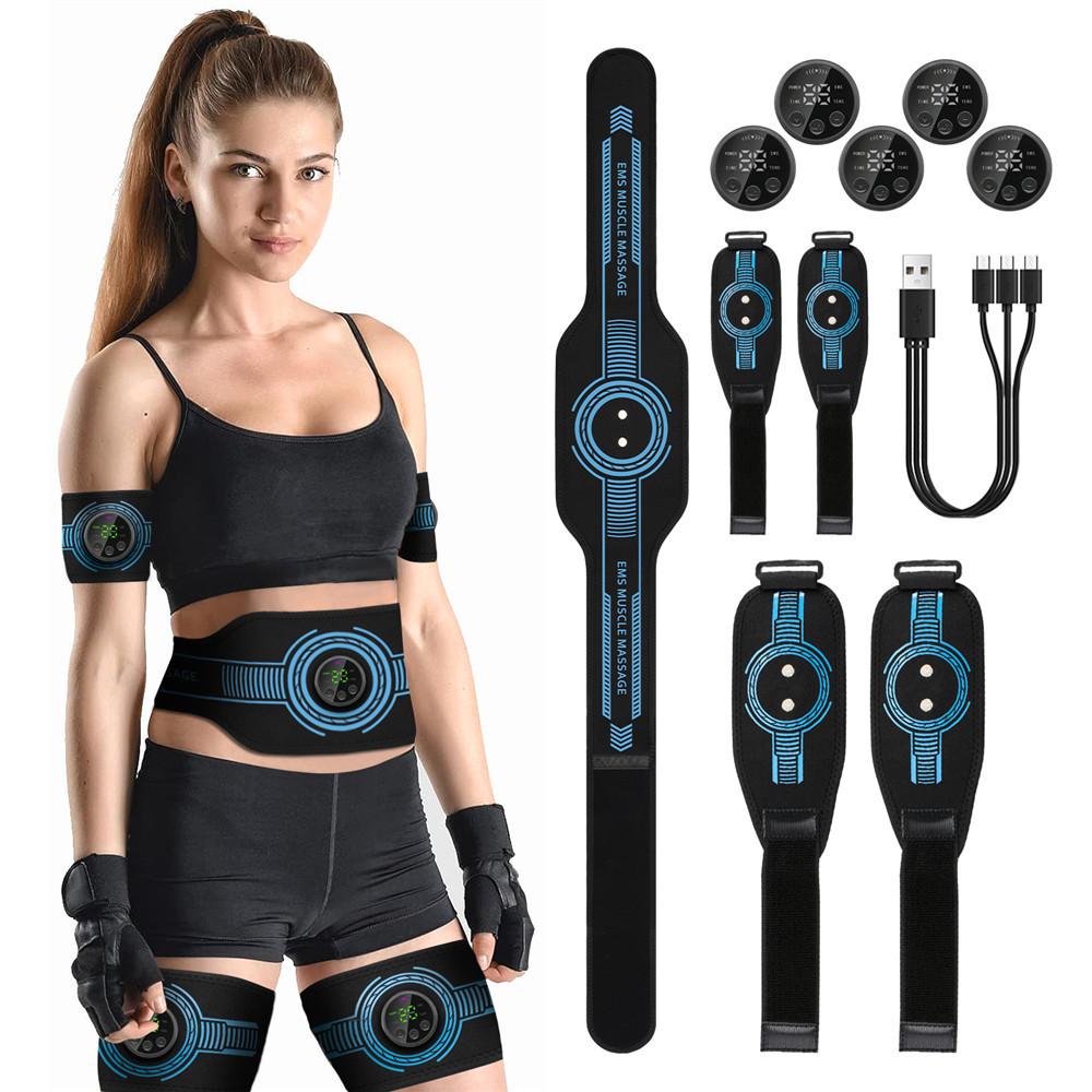 EMS abdominal fitness suit intelligent massage abdominal belt sticker can be used with water spray without gel pad USB charging