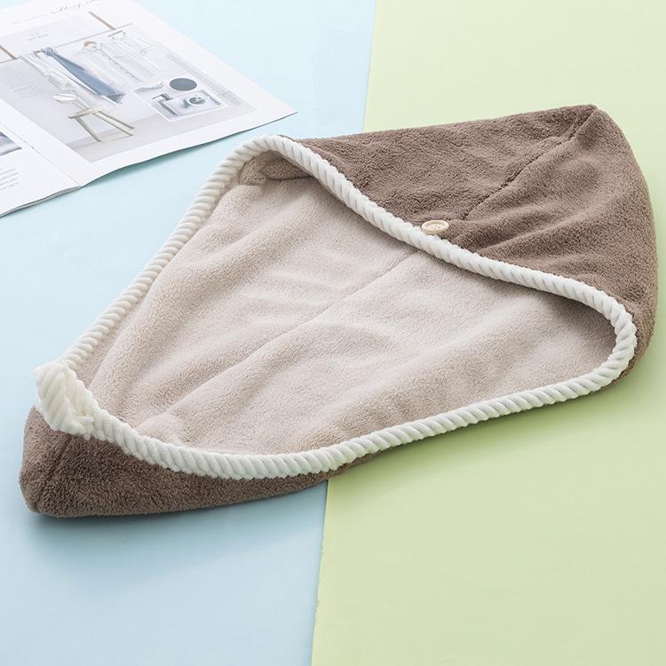 Double-layer Coral Fleece Dry Hair Cap Women s Microfiber Quick-drying Absorbent Head Towel Dry Hair Towel