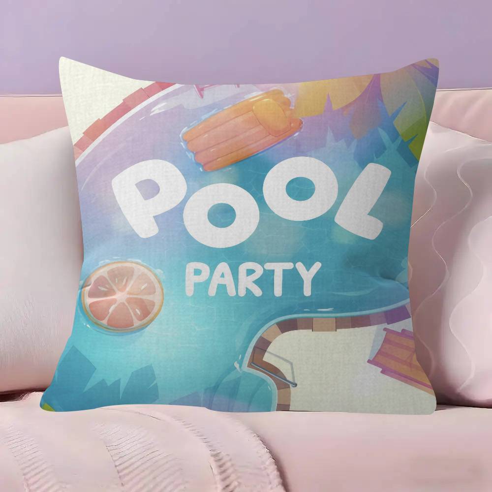 Summer Pool Party   Cushion Cover Pillowcase Upholstery Sofa Throw Pillow Home Decor Pillowcas