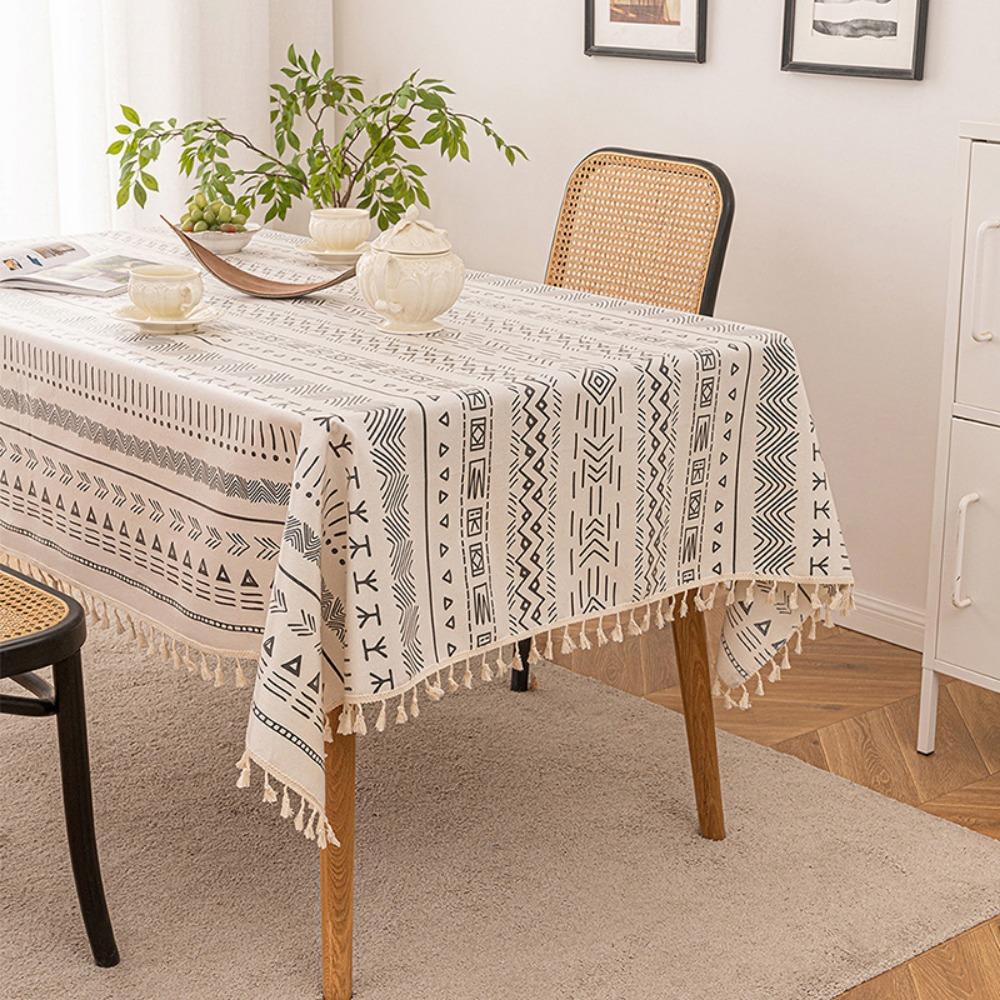 Bohemian TPU Tablecloth Waterproof Oilproof Wash Free Rectangular Dining Table Cover for Living Room