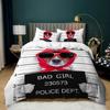 Set Copripiumino per Cani King Set Biancheria da Letto per Cani Dipartimento di Polizia Stile Cool Tema Animale Copripiumino per Bambini Ragazzi Poliestere Copripiumino