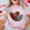 Women's T-Shirts Clothing Valentine Leopard Love Heart Print Tees Breathable Tshirt Loose T-Shirts Harajuku Casual Short Sleeve